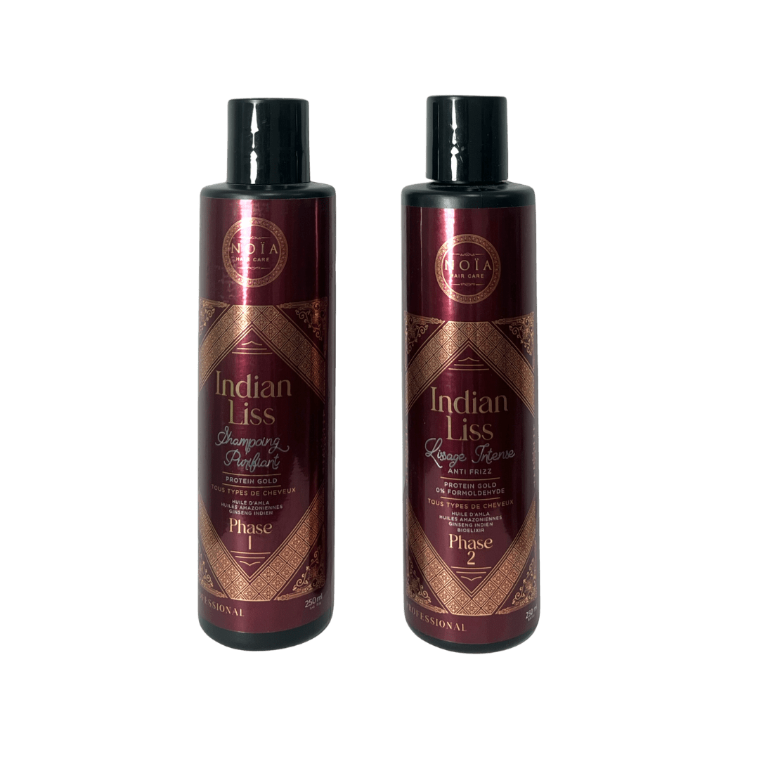 Lissage Indian Liss - Huile d'Amla, Protéine GOLD , 0% FORMOLDEHYDE - 2x250ML Noiahair FR