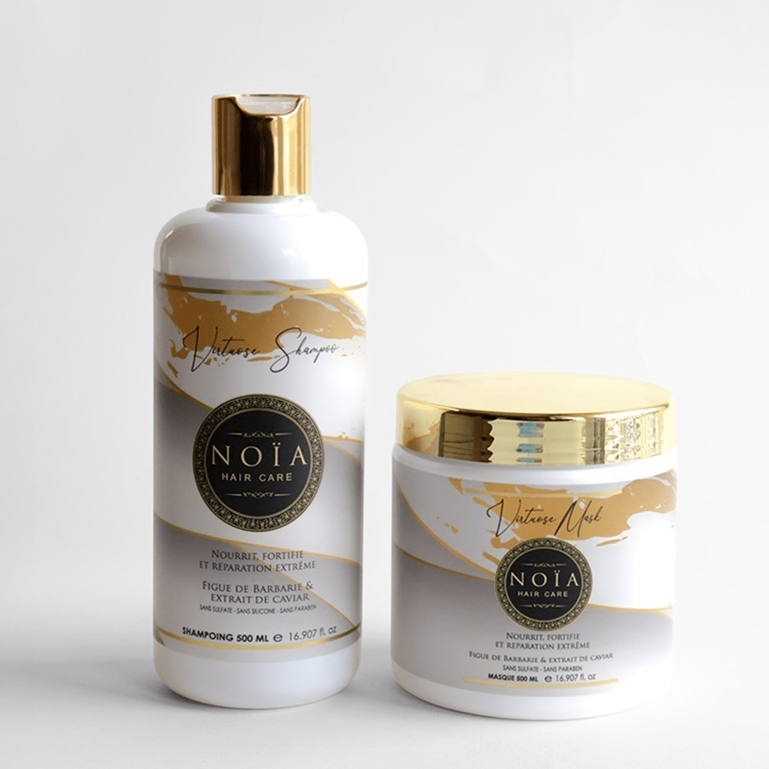 Routine Capillaire DUO Virtuose : Un Rituel Capillaire Naturel - Pack DUO Shampoing + Masque - Figue De Barbarie & Caviar Noiahair FR