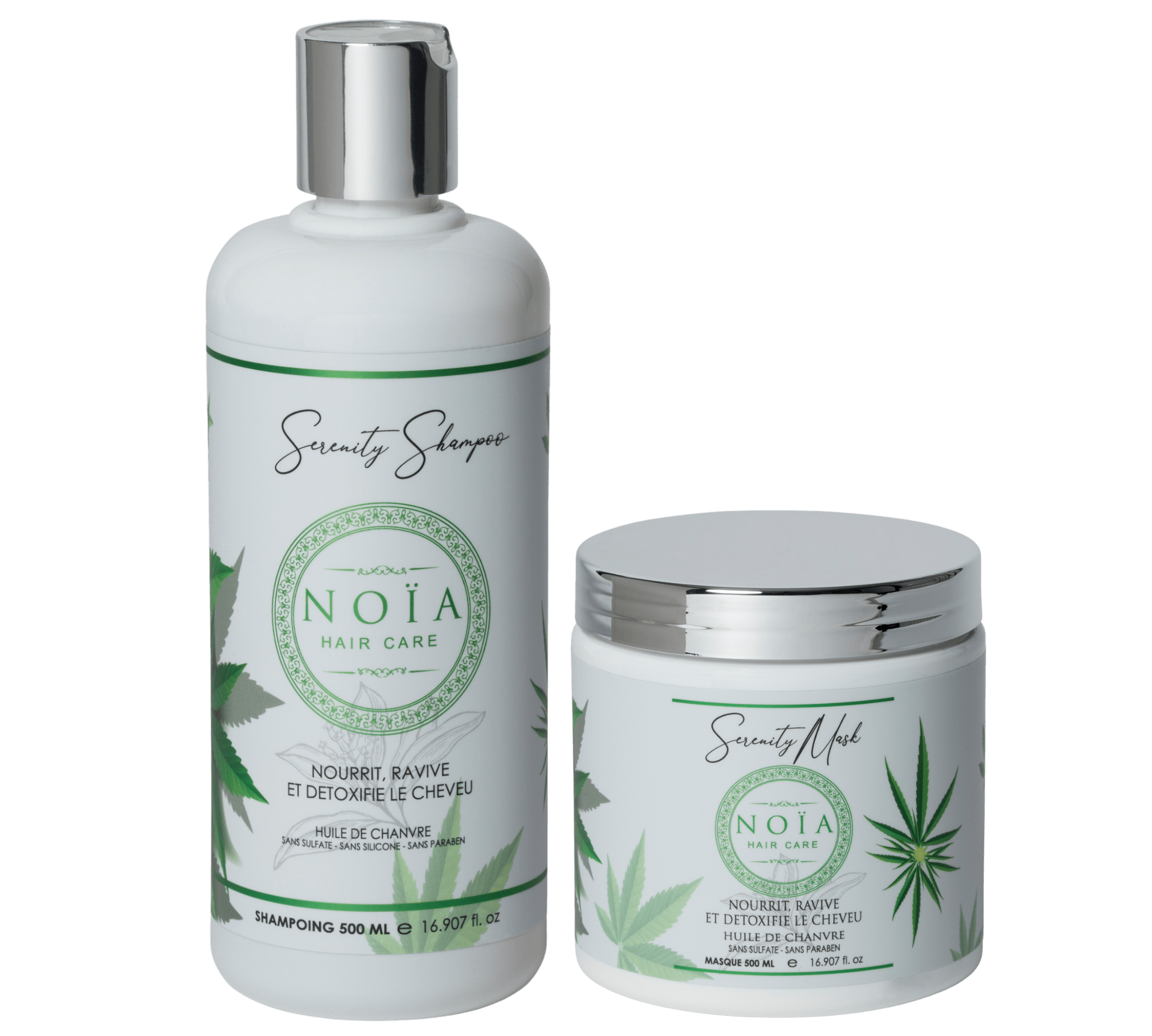 Routine Capillaire DUO Serenity - Shampoing + Masque - Une routine harmonieuse à l’huile de chanvre Noiahair FR