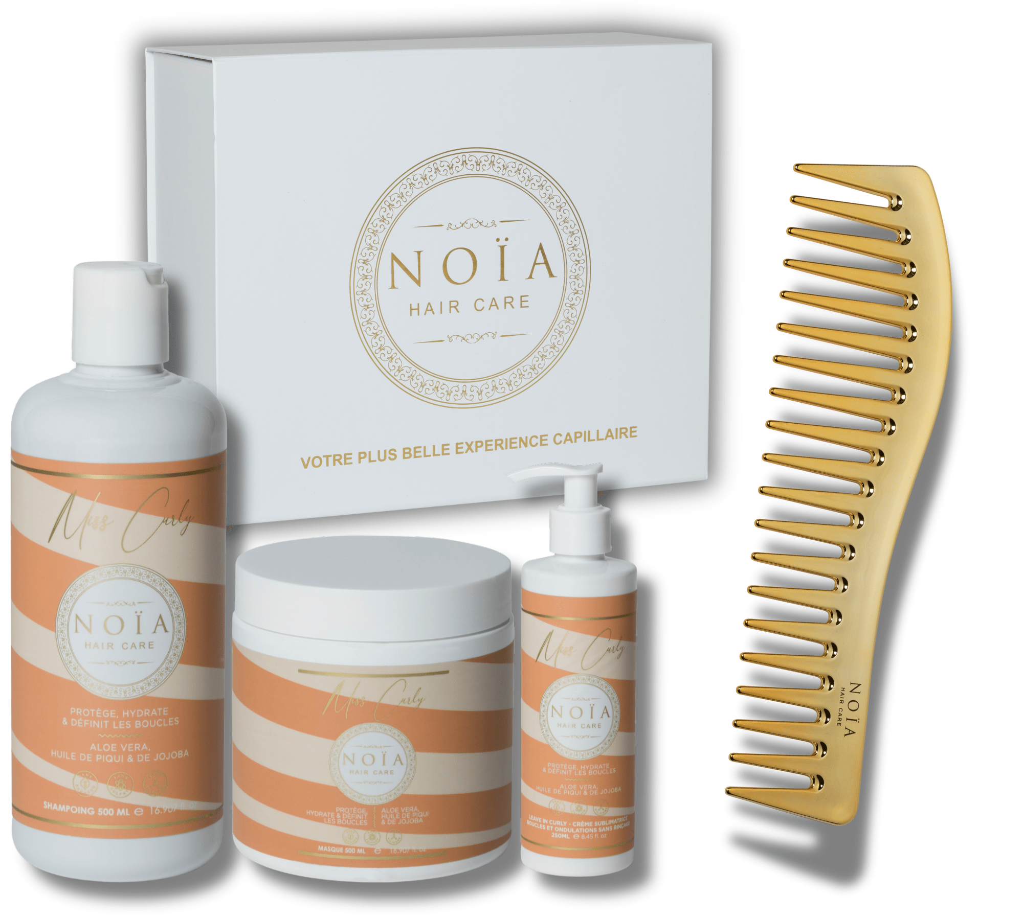 Coffret Cadeau TRIO Miss Curly – Aloe Vera & Piqui – Boucles Hydratées & Définies Noiahair FR