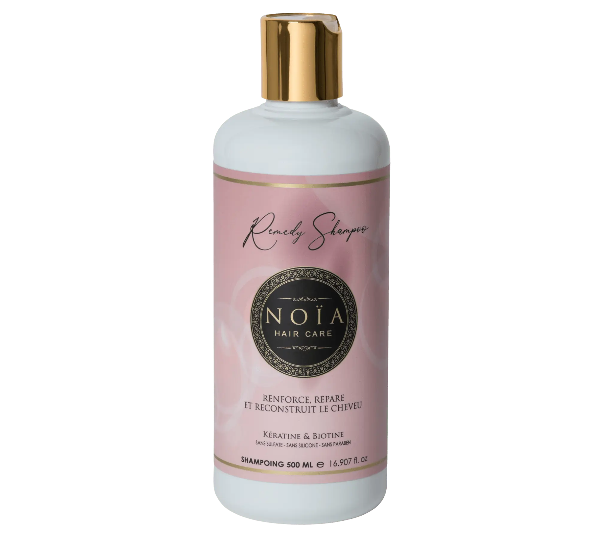 Shampoing Remedy par Noïa : Une Fusion Parfaite de Kératine et Biotine pour des Cheveux Revitalisés (500 ml) Noiahair FR