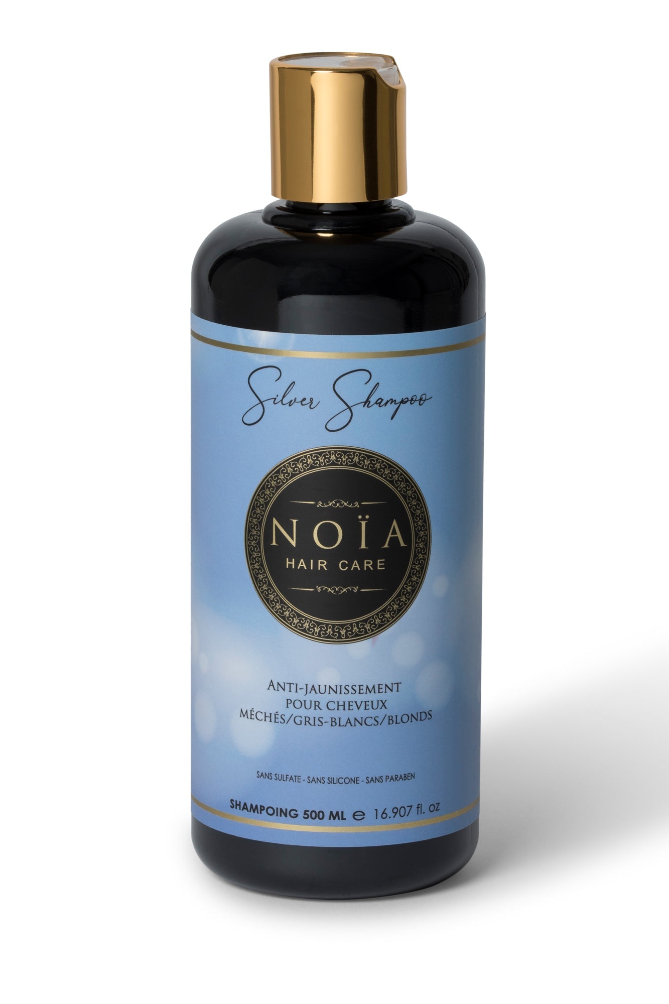 Shampoing Silver Anti-Jaunissement : L'Allié des Cheveux Méchés, Gris-Blancs & Blonds (500 ml) Noiahair FR