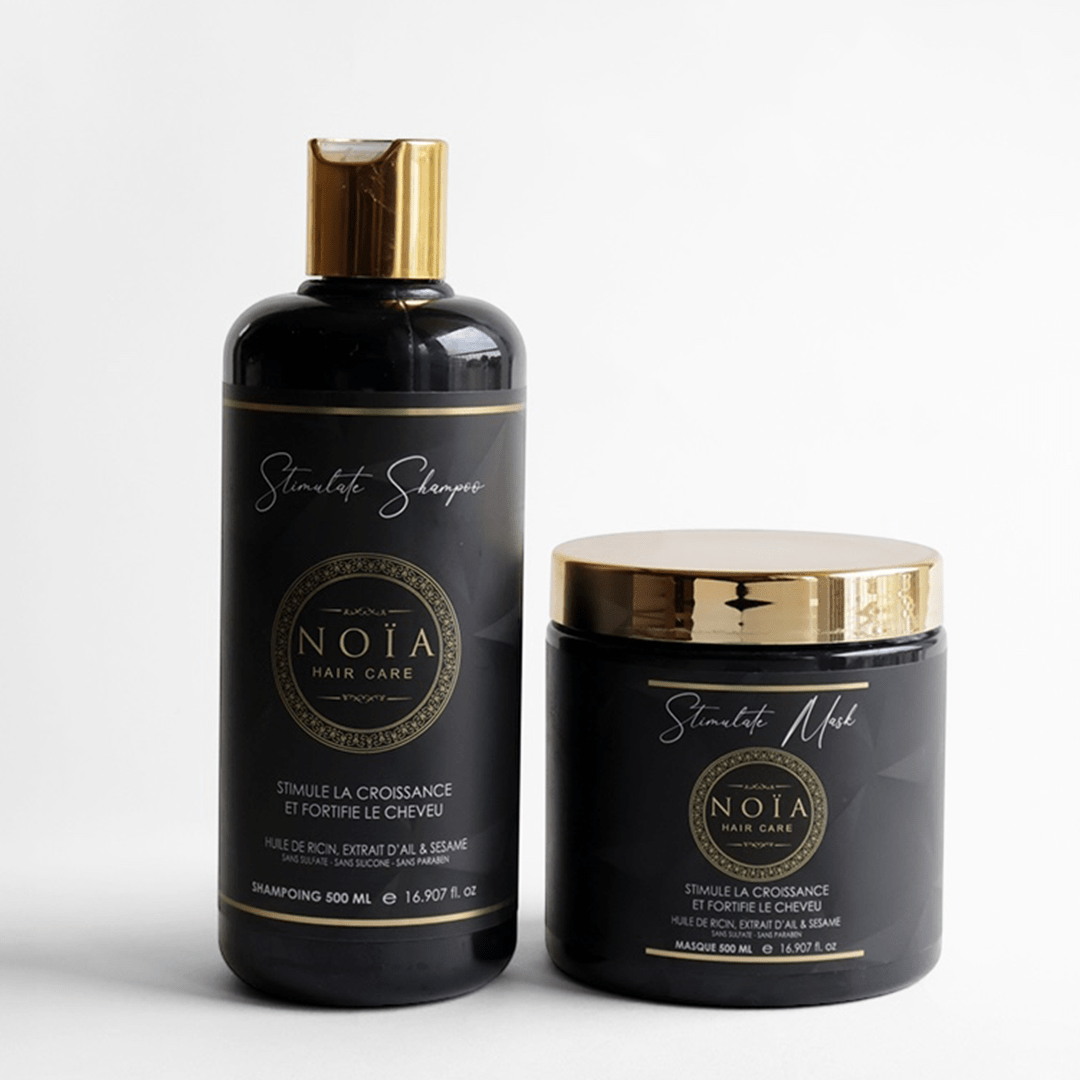 Routine Capillaire DUO Stimulate de Noïa Hair Care : Votre Quotidien Fortifiant pour des Cheveux Sublimés - Pack DUO Shampoing + Masque Noiahair FR