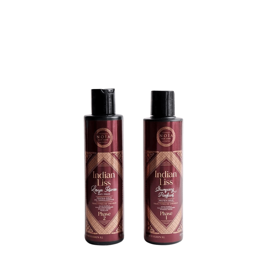 Lissage Indian Liss -  Huile d'Amla, Protéine GOLD , 0% FORMOLDEHYDE - 2x250ML Noiahair FR
