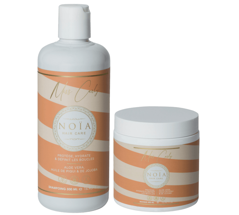 Trio Hair Routine Miss Curly Range by Noïa Haircare: Sublime curls - Shampoo + Mask + Leave in Aloe vera, Piqui & jojoba oil