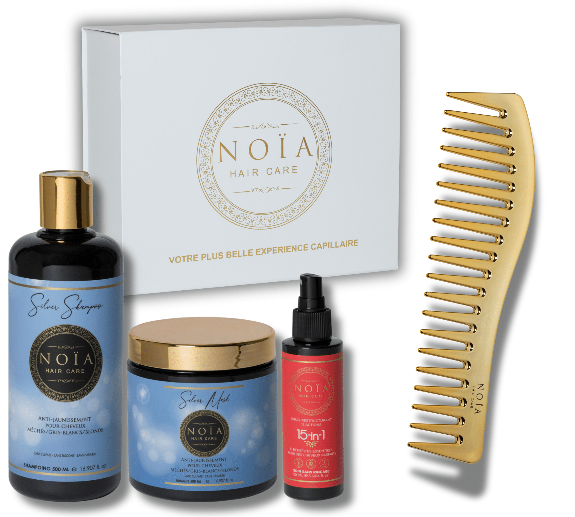 Coffret Cadeau TRIO Silver – Anti-Jaunissement & Éclat Froid Noiahair FR