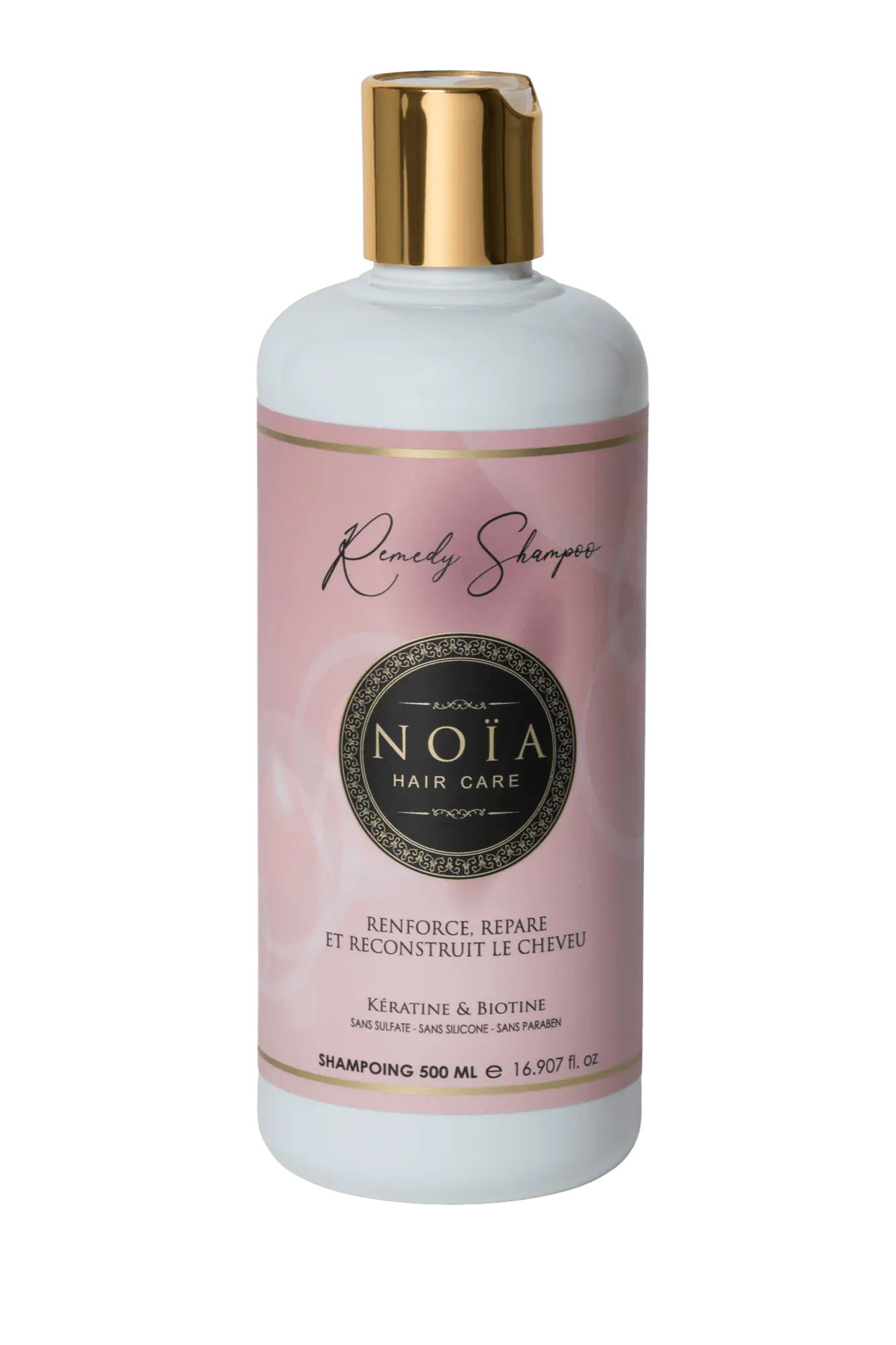 Shampoing Remedy par Noïa : Une Fusion Parfaite de Kératine et Biotine pour des Cheveux Revitalisés (500 ml) Noiahair FR