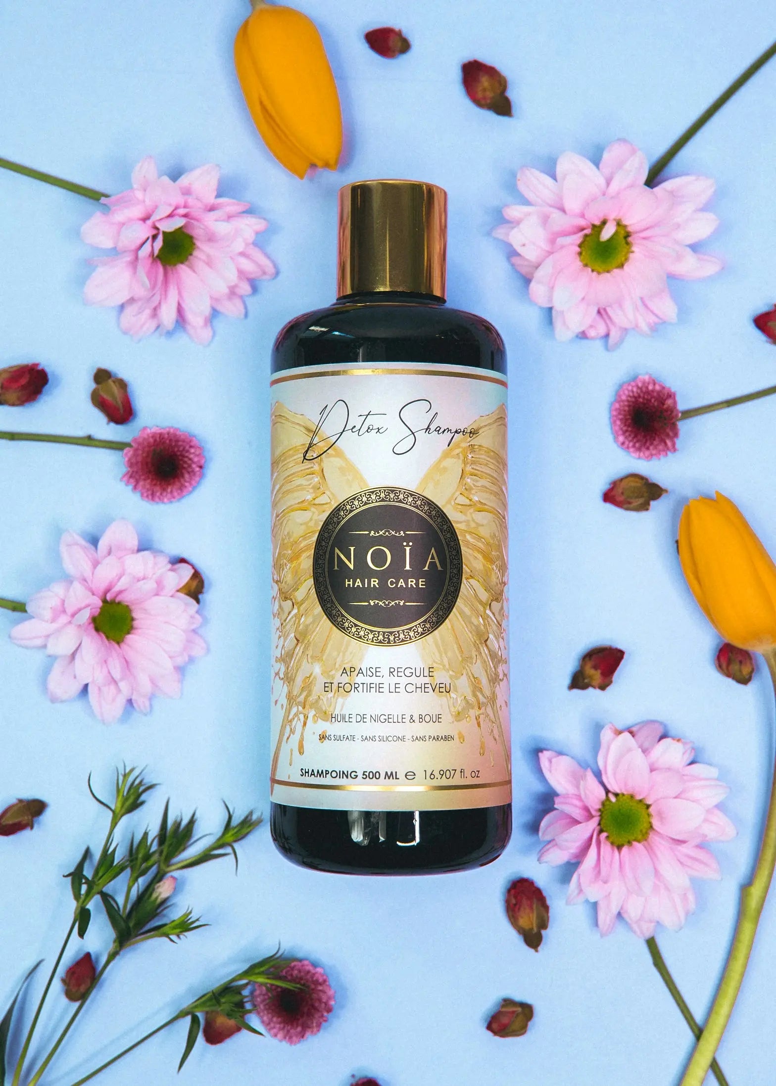 Shampoing à l'Huile de Nigelle & Boue : La Synergie Naturelle pour un Cuir Chevelu Équilibré (500 ml) Noiahair FR